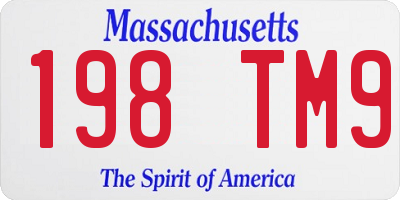 MA license plate 198TM9