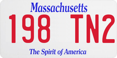 MA license plate 198TN2