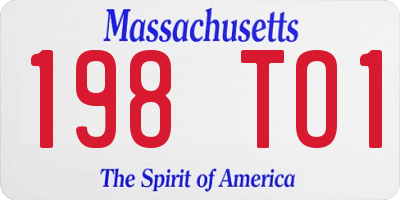 MA license plate 198TO1