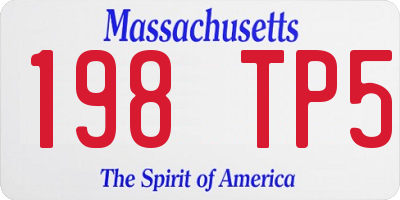 MA license plate 198TP5