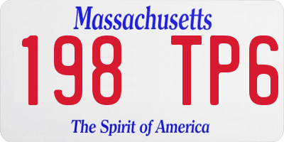 MA license plate 198TP6