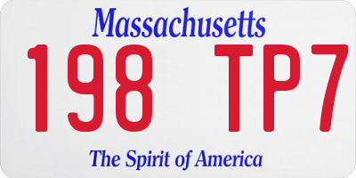 MA license plate 198TP7