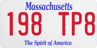MA license plate 198TP8