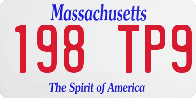 MA license plate 198TP9