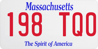 MA license plate 198TQ0