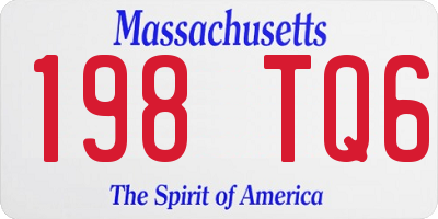 MA license plate 198TQ6