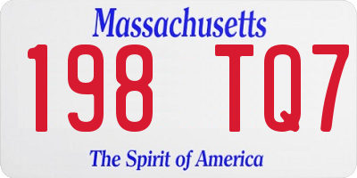 MA license plate 198TQ7