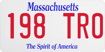 MA license plate 198TR0