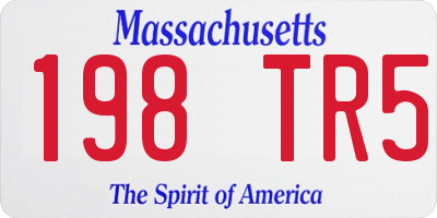 MA license plate 198TR5