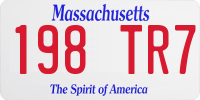 MA license plate 198TR7