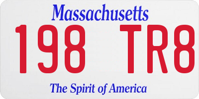 MA license plate 198TR8