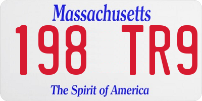 MA license plate 198TR9
