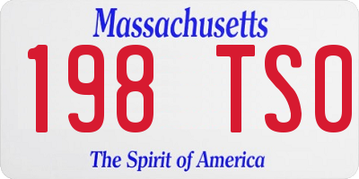 MA license plate 198TS0