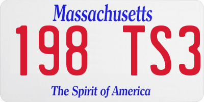 MA license plate 198TS3