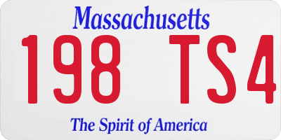 MA license plate 198TS4