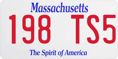 MA license plate 198TS5