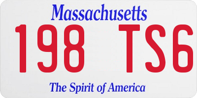 MA license plate 198TS6