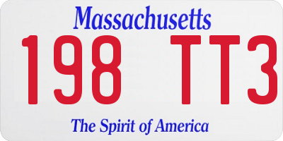 MA license plate 198TT3