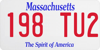 MA license plate 198TU2