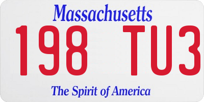 MA license plate 198TU3
