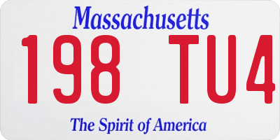 MA license plate 198TU4