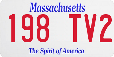 MA license plate 198TV2