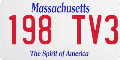 MA license plate 198TV3