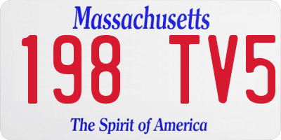 MA license plate 198TV5