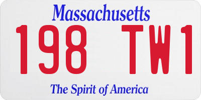 MA license plate 198TW1