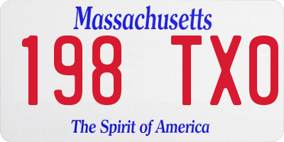 MA license plate 198TX0