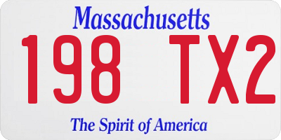 MA license plate 198TX2