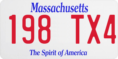 MA license plate 198TX4