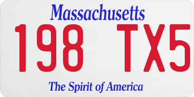 MA license plate 198TX5