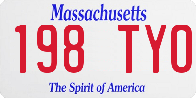 MA license plate 198TY0