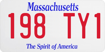 MA license plate 198TY1