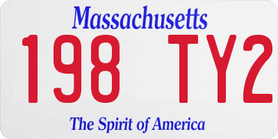 MA license plate 198TY2