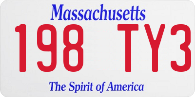 MA license plate 198TY3