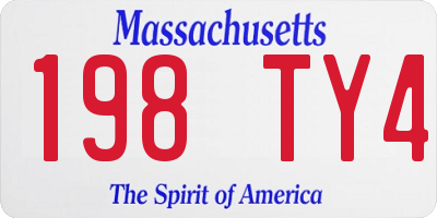 MA license plate 198TY4