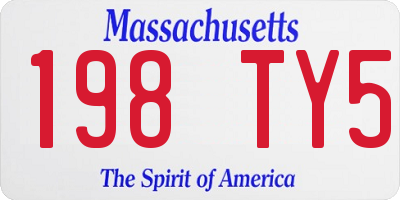 MA license plate 198TY5