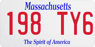 MA license plate 198TY6