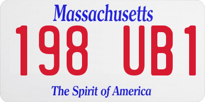 MA license plate 198UB1