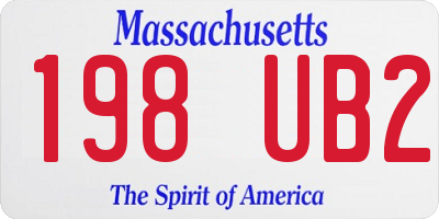 MA license plate 198UB2