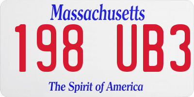 MA license plate 198UB3