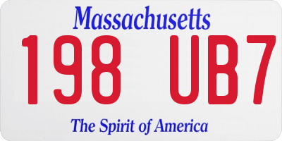 MA license plate 198UB7