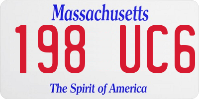 MA license plate 198UC6