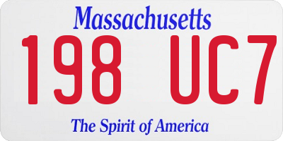 MA license plate 198UC7