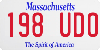 MA license plate 198UD0