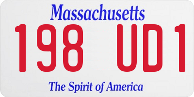 MA license plate 198UD1