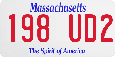 MA license plate 198UD2