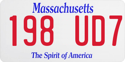 MA license plate 198UD7
